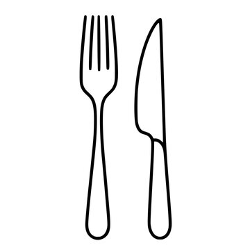 recommend clip art: fork and knife line art