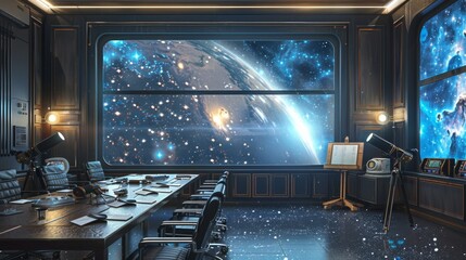 Stargazers' Summit AweInspiring Universe Unveiled in Astronomers' Gathering with Telescopes Star Charts and Cosmic Discoveries