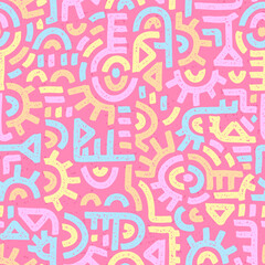 Hand drawn abstract seamless pattern, retro background, simple style - great for textiles, banners, wallpapers, wrapping - vector design