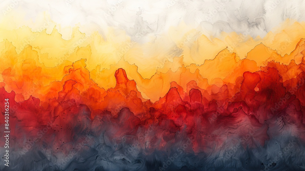 Poster colorful abstract background watercolor painting on canvas with a soft orange gradient fragment of a