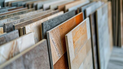 Porcelain stoneware tiles in a store