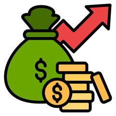 Dividend Income Icon Element For Design