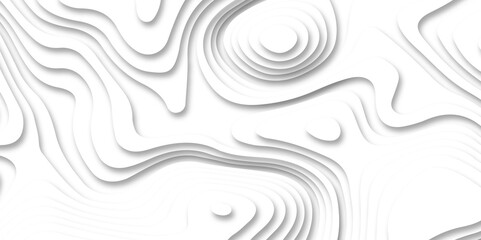 Abstract white paper cut background with line. 3d topography relief. Vector topographic illustration. realistic papercut decoration textured with wavy layer and shadow. seamless pattern wave design.