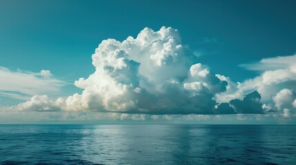 Naklejka premium Big cloud over the sea calm before the storm AI generated image