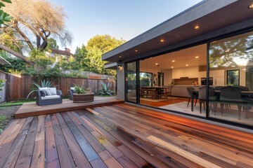 Modern Home with Open Patio and Glass Doors