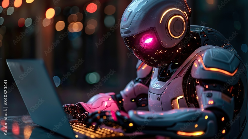 Poster chatbot with ai artificial intelligence search engine businessman using laptop with ai connection us