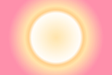 Abstract light pink grainy rainbow circle background. Aesthetic nude colors dust backdrop. Vintage style pink, yellow, beige wallpaper with noise texture. Retro blurred gradient.