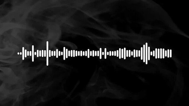 Audio spectrum with smoke background