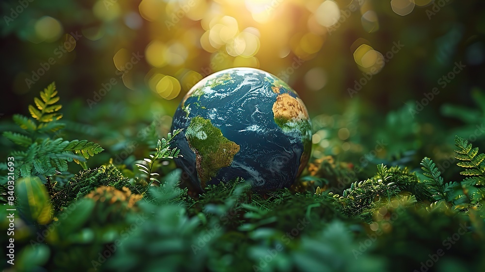 Poster a concept day earth to save the planet save the world and save the environment an eco friendly and n