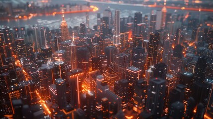 Fototapeta premium City scape Network and Connection technology concept