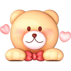 Obraz premium teddy bear with heart 3d