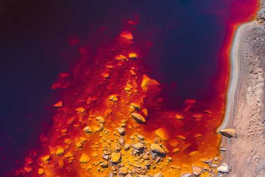 Vivid Aerial View of Riotinto Mining Landscape