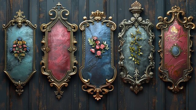 game ui fantasy frames rank frames ui game borders evolution wooden medieval ancient facecam menu a beautiful fantastic children s play template isolated on background.stock image