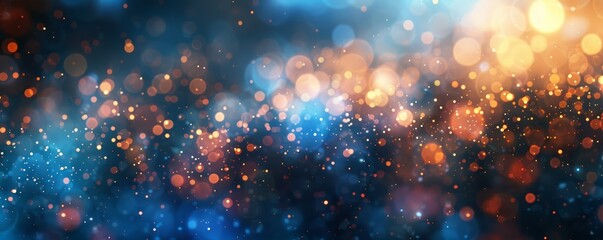 Fototapeta premium Abstract Light Particles close up, focus on, copy space Sparkling trails, dynamic motion, vibrant glow, Double exposure silhouette with particles and trails
