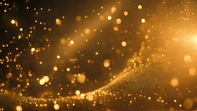 golden christmas lights background