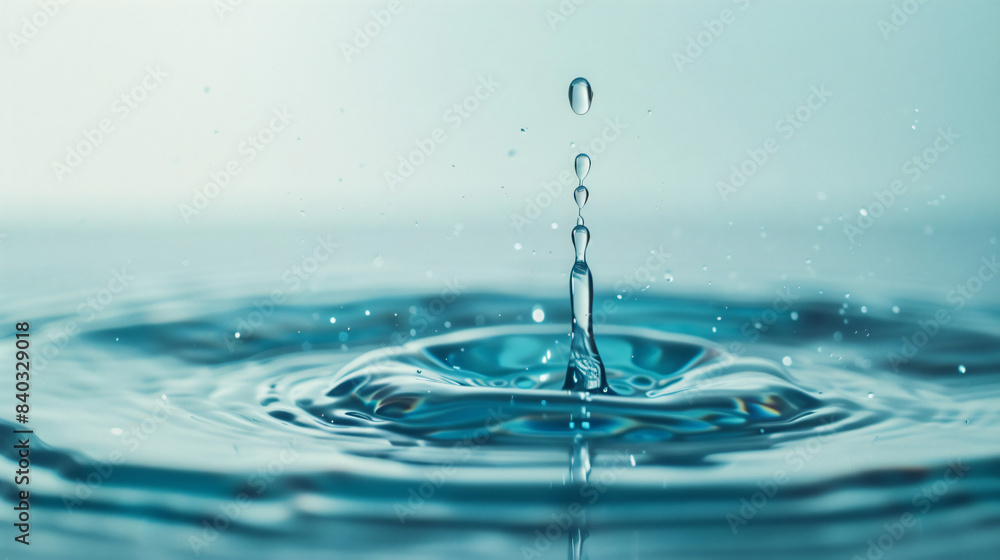 Aufkleber serene image of a water droplet causing ripples on a calm water surface