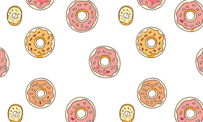 donut seamless pattern vector