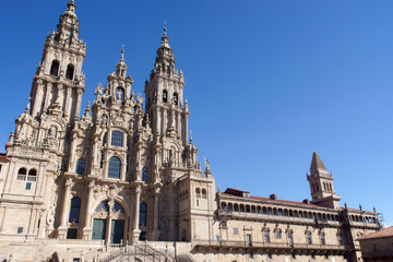 Fototapeta premium Santiago de Compostela (Spain). Main façade of the Cathedral of Santiago de Compostela