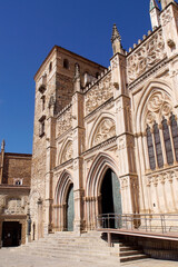 Guadalupe (Cáceres) Spain. Main façade of the Royal Monastery of Santa María de Guadalupe