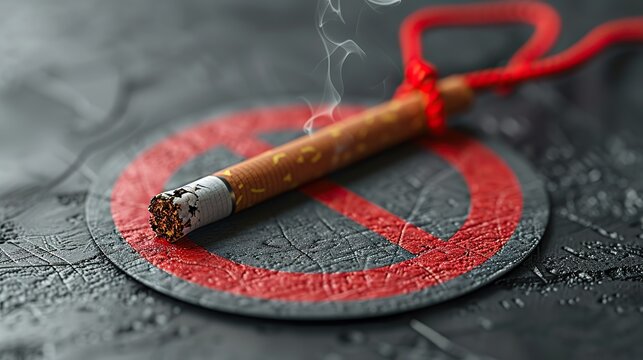 for world no smoking day design an eye catching anti smoking sticker tag or label featuring a cigarette on a gray background.image illustration