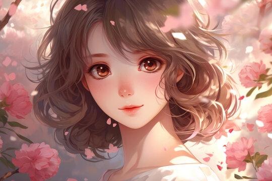 Capture hearts with a cute romantic anime guy with a beautiful face in this captivating image.