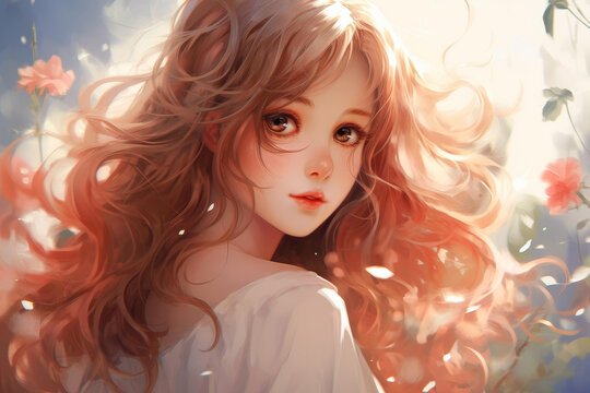 Capture hearts with a cute romantic anime guy with a beautiful face in this captivating image.