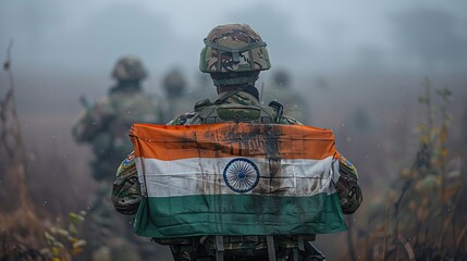indian army soilder holding flag of india with pride for th january happy republic day ai.image illustration