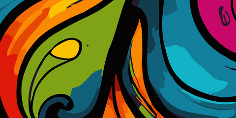 Obraz premium Vibrant and Playful Multicolor Abstract Cartoon-Themed Coloring Background for Creative and Joyful Artistic Expression. Coloring cartoon theme Background. Multicolor Abstract background