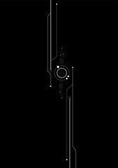 A simple abstract black and white futuristic computer chip background 
