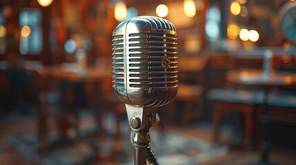 this is a closeup shot of a retro styled broadcasting microphone used for voice over recording and radio station conversations.stock illustration