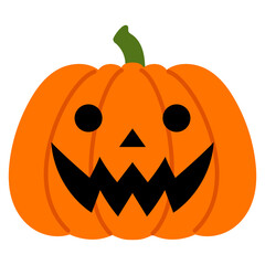 funny face halloween jack o lantern illustration