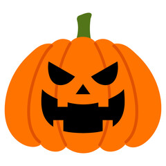 funny face halloween jack o lantern illustration