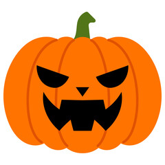 funny face halloween jack o lantern illustration