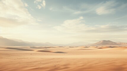 Fototapeta premium empty desert landscape stretching towards the horizon, 