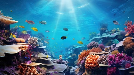 Obraz premium colorful fish and marine life, capturing the beauty and diversity of the underwater world