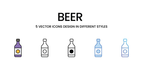 Beer icons vector set stock illustration.