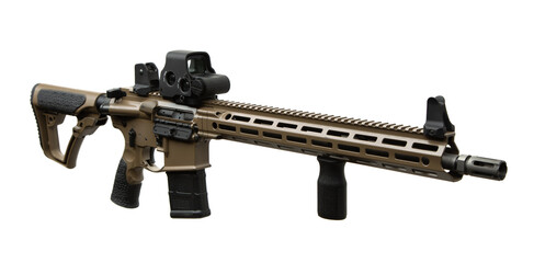 Modern automatic rifle isolated on white background. Weapons for police, special forces and the...
