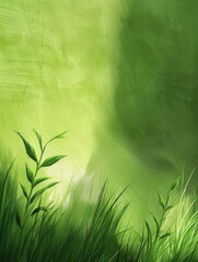 Soothing Green Grass Illustration with Layered Texture, Wallpaper, banner design, brochure, pattern design, web, background template, concept of sustainability, counter urbanization, de-urbanization
