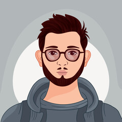 Vector illustration of Handsome young man portrait