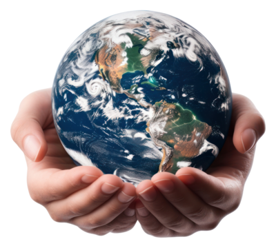 PNG Photo of hands holding earth planet globe space.