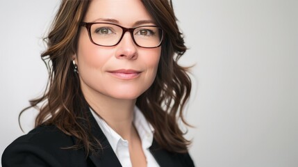 Fototapeta premium professional headshot of a businessperson, the white background providing a clean, professional look. 