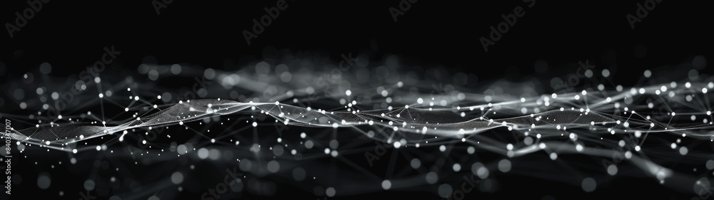 Aufkleber network lines and dots of global connectivity and data transmission