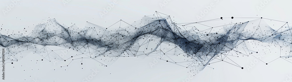 Poster network lines and dots of global connectivity and data transmission