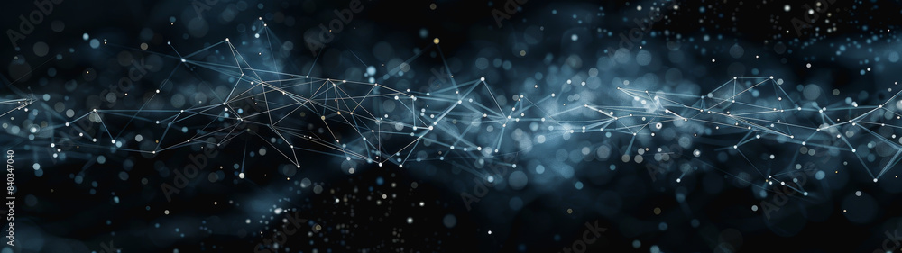 Poster network lines and dots of global connectivity and data transmission