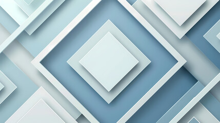 Abstract geometric background with overlapping squares in blue and white tones creating a modern, dynamic visual effect.