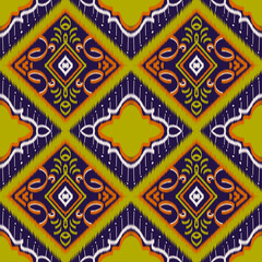 Orange white yellow and black geometric fabric pattern