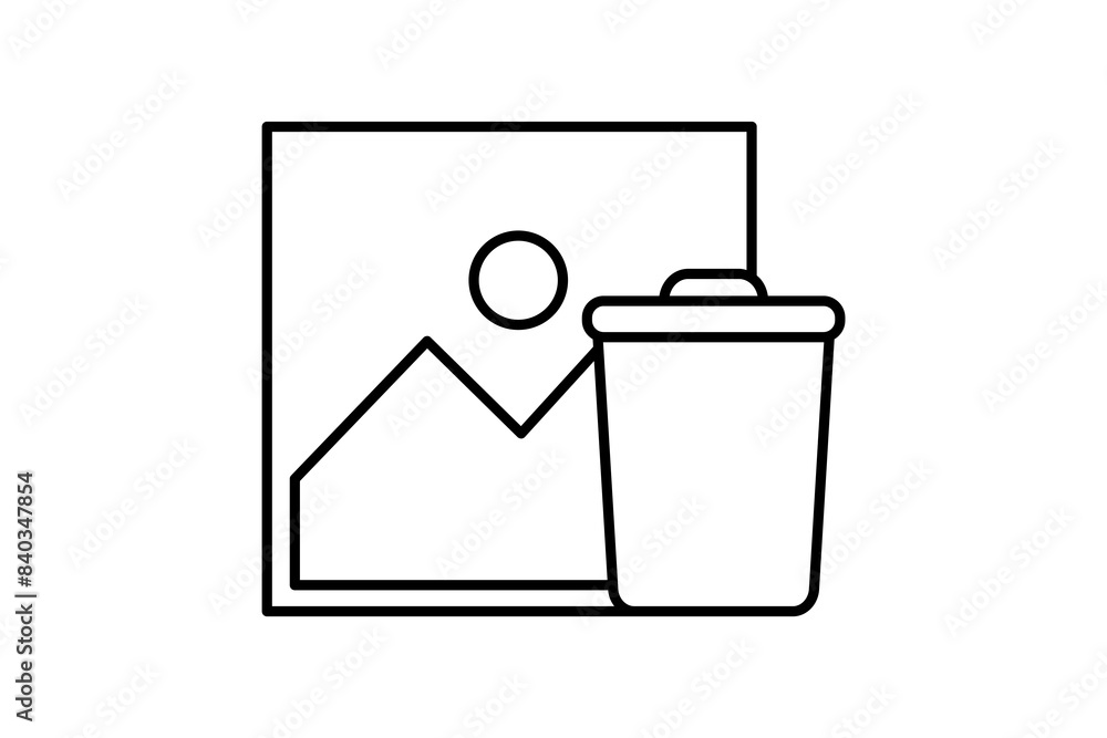 Poster delete image icon. icon related to edit tool. suitable for web site, app, user interfaces, printable
