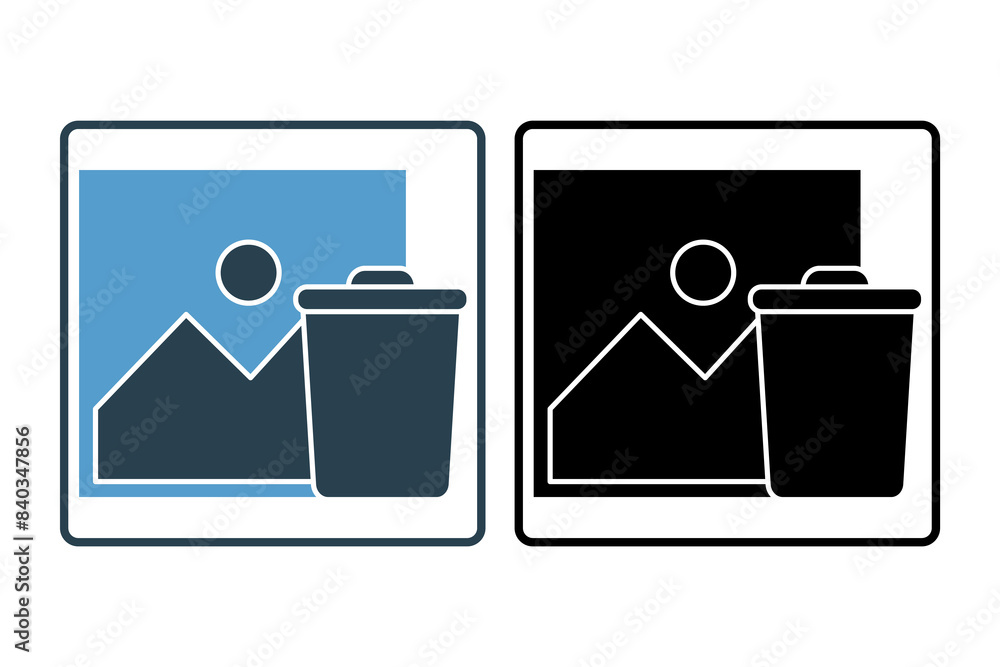 Poster delete image icon. icon related to edit tool. suitable for web site, app, user interfaces, printable