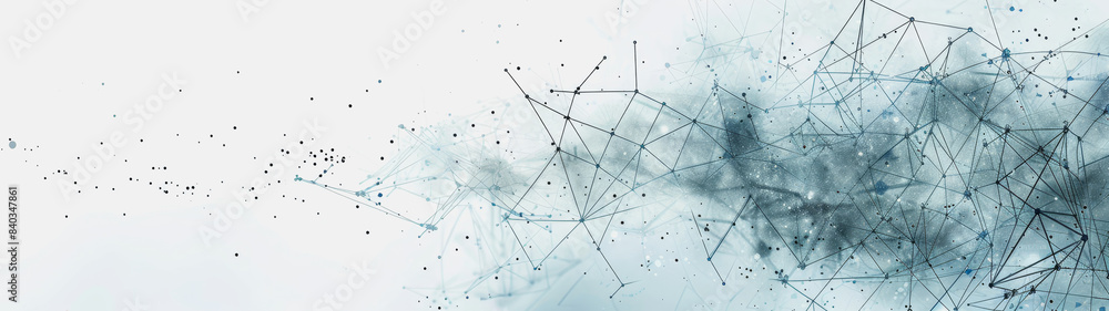 Poster network lines and dots of global connectivity and data transmission