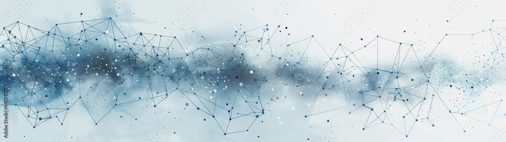 Poster network lines and dots of global connectivity and data transmission